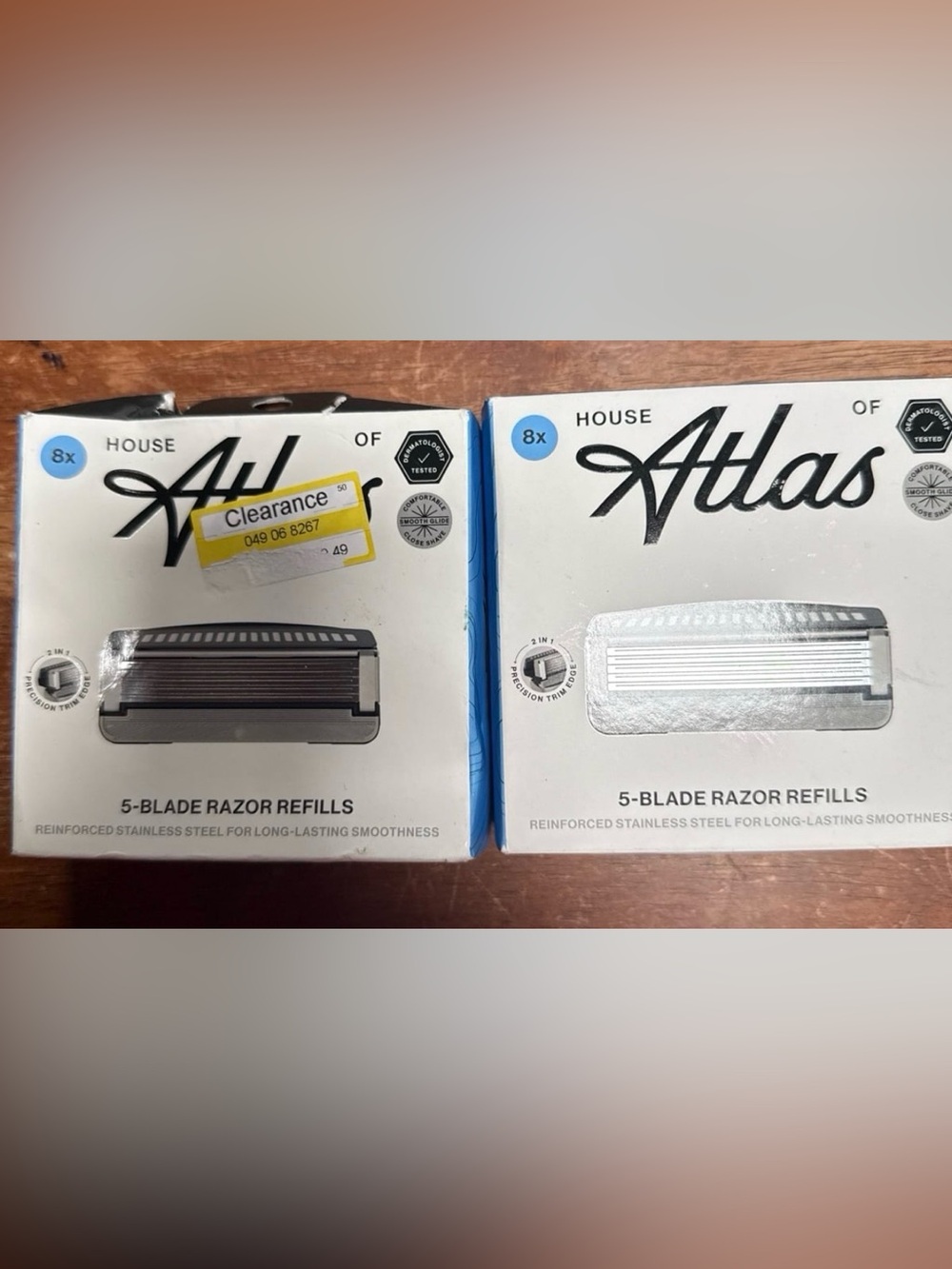 House of Atlas 5-Blade Razor Refills - White & Silver 2 PACK x8 16 Total New